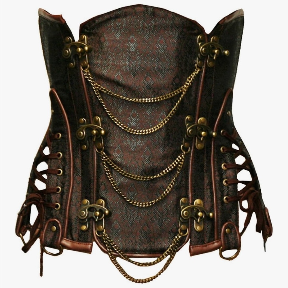 NWOT Steampunk Underbust Corset with Chains
